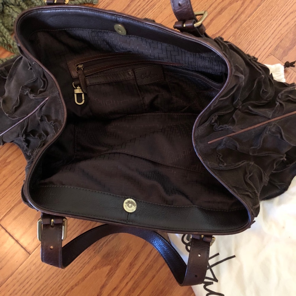 Cole Haan large brown suede satchel - Picture 3 of 6